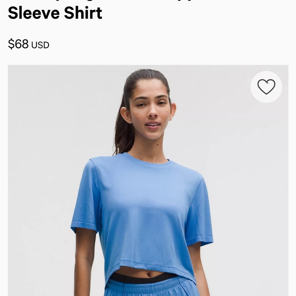 Women's Baby Blue Short Sleeve Top